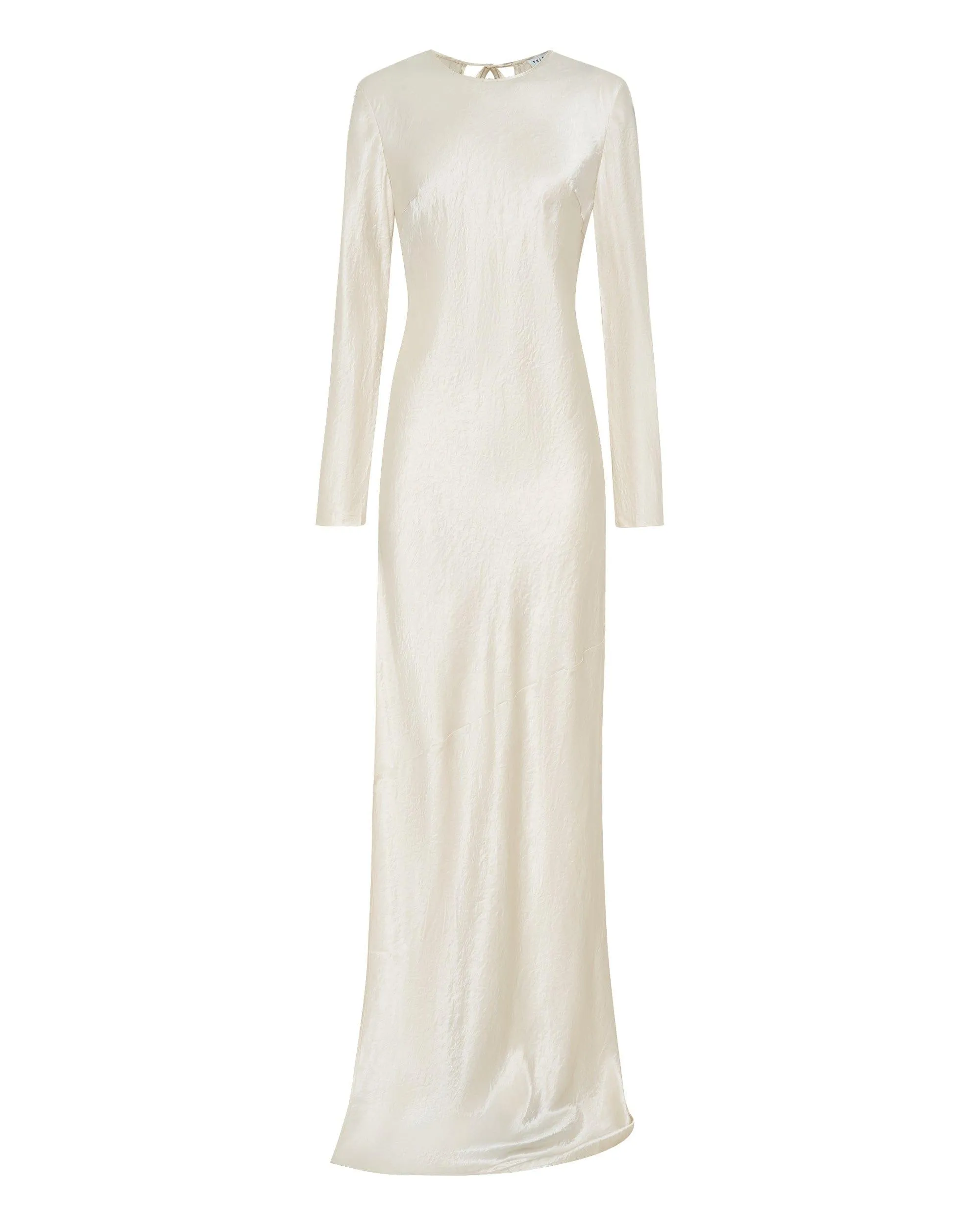 REVERY HIGH SPLIT LONG SLEEVE DRESS | CREAM