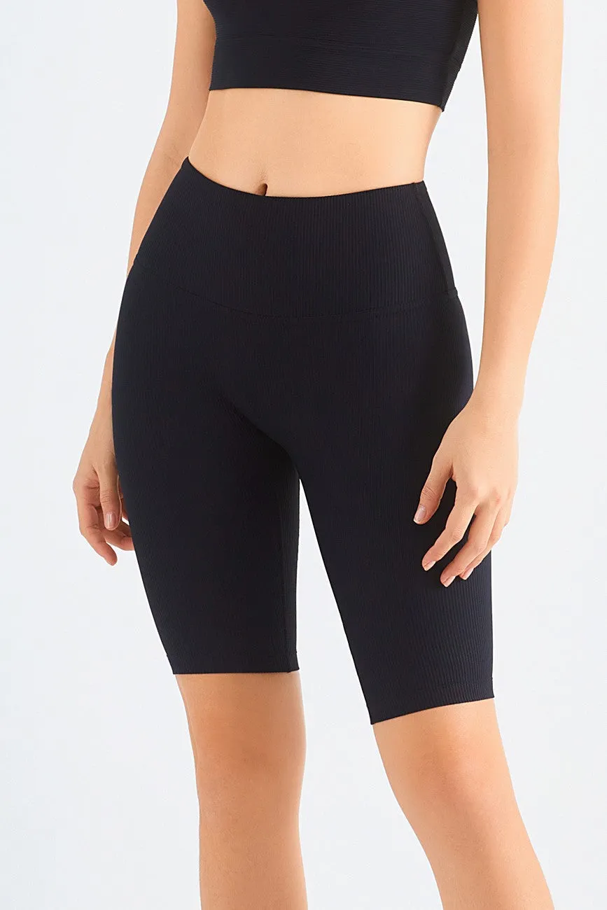 Ribbed Crossover Sports Bra & Shorts Activewear Set