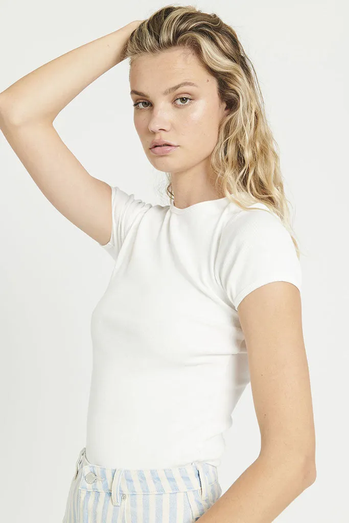 Rollas Baby Rib Tee White