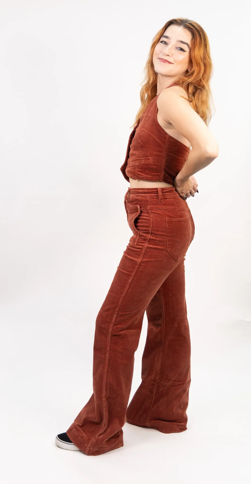 Rollas Eastcoast Flare Pants - Brick Cord