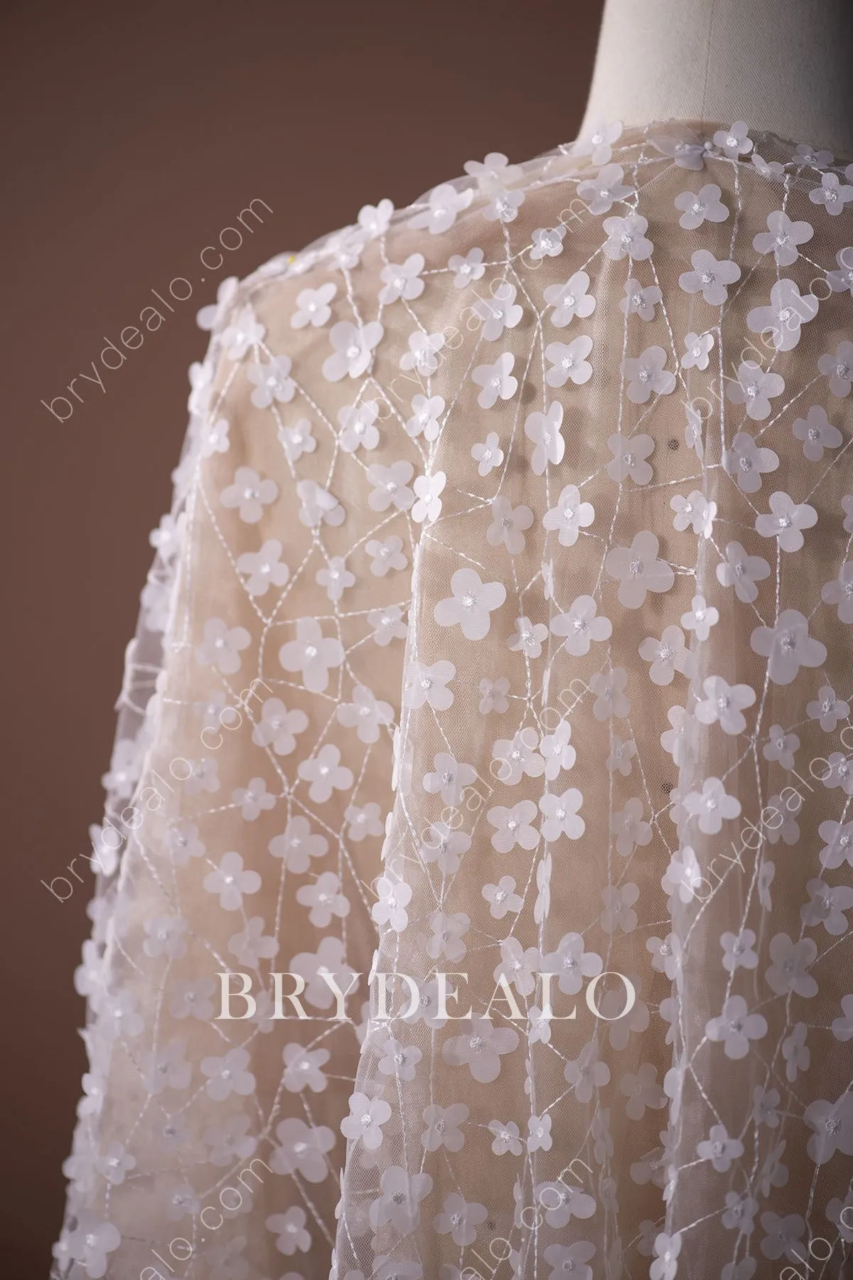 Romantic 3D Flowers Bridal Lace Fabric for Sale