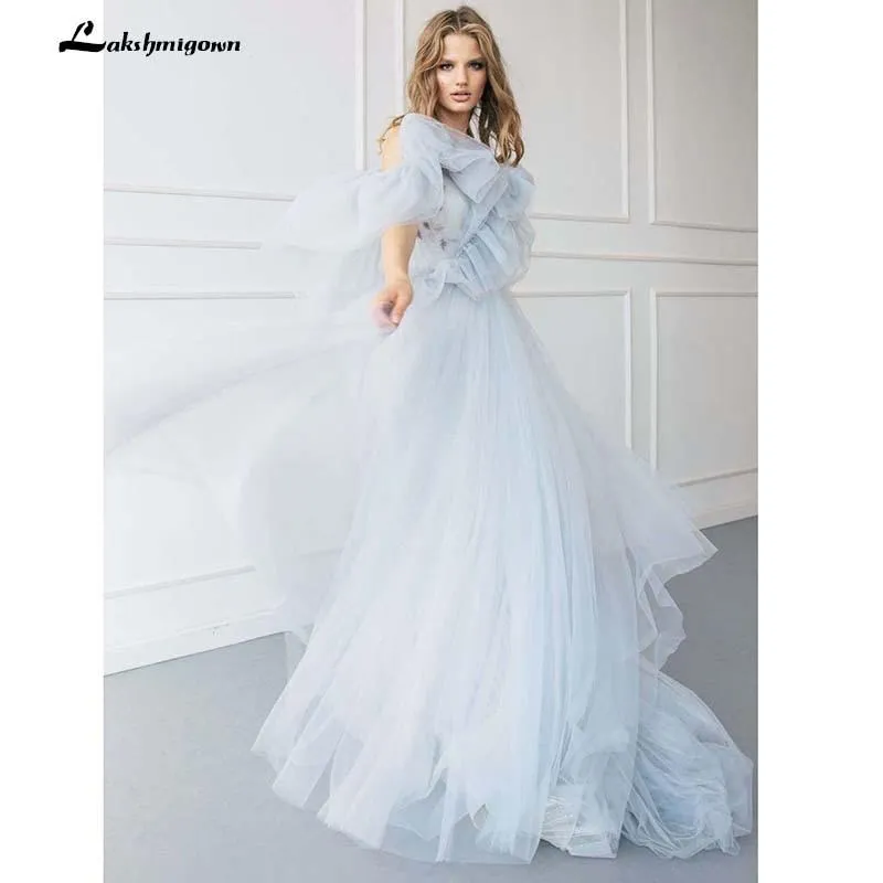 Roycebridal A Line Beach Wedding Dresses Spaghetti Strap Tulle Backless