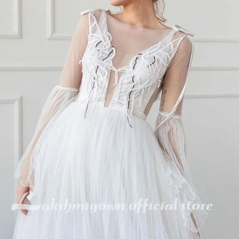 Roycebridal A-Line Wedding Dresses Strapless Lace Taffeta Tulle Sleeveless