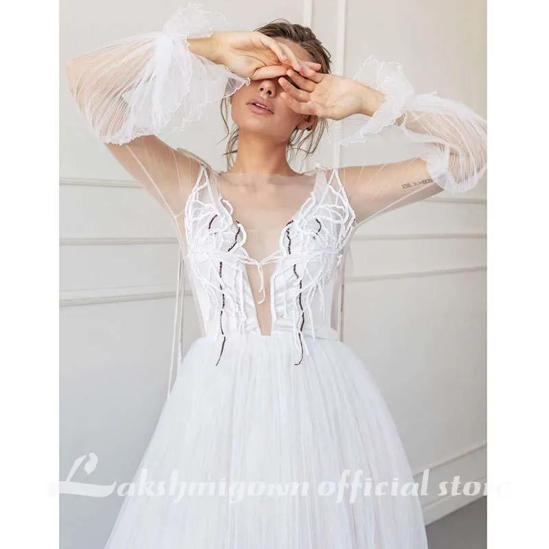 Roycebridal A-Line Wedding Dresses Strapless Lace Taffeta Tulle Sleeveless