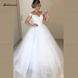 Roycebridal African White Lace Garden Wedding Dresses Ball Gown Styles
