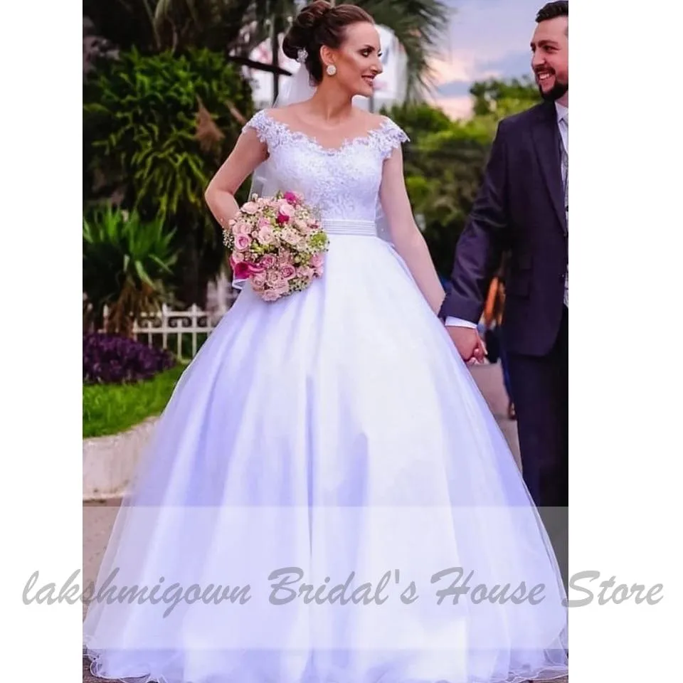 Roycebridal African White Lace Garden Wedding Dresses Ball Gown Styles