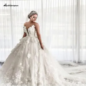 Roycebridal Ball Gown Wedding Dress Women Off Shoulder Long Train