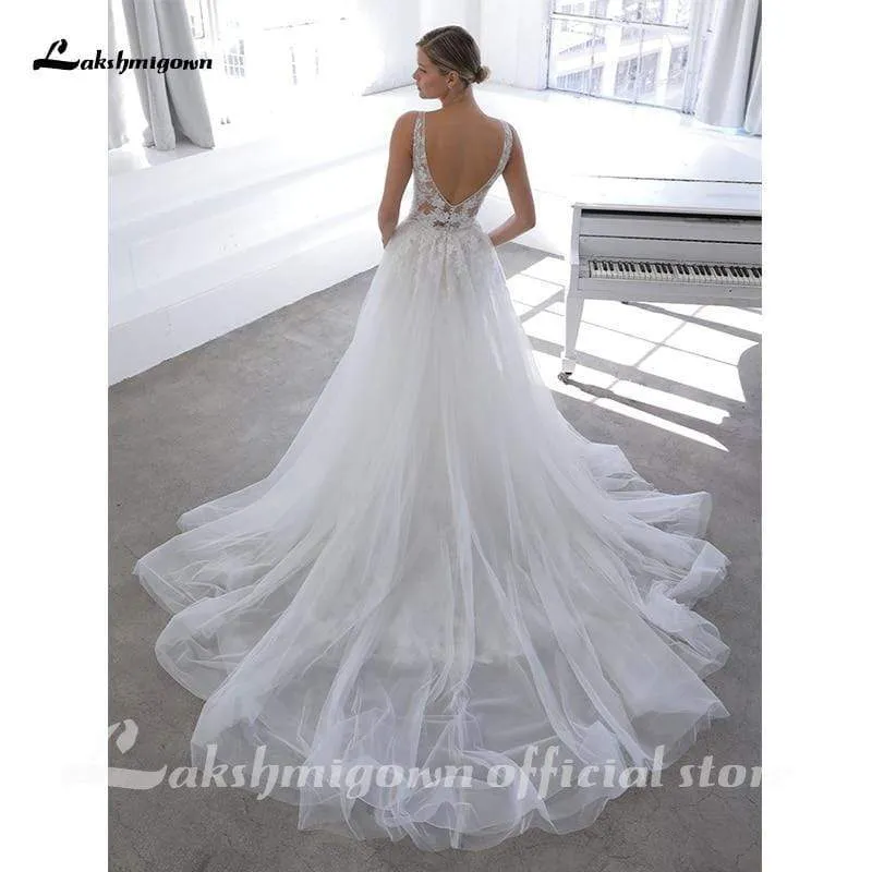 Roycebridal Beach Wedding Dresses Soft Tulle Lace