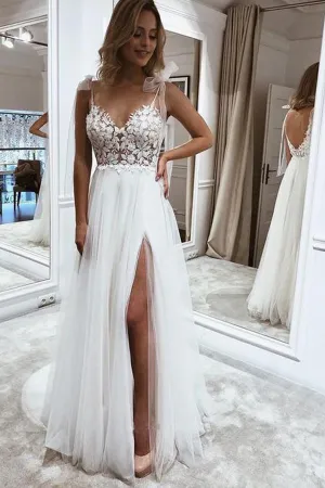 Roycebridal Beautiful Lace A-line Spaghetti Straps Wedding Dresses, Bridal Gown, MW576