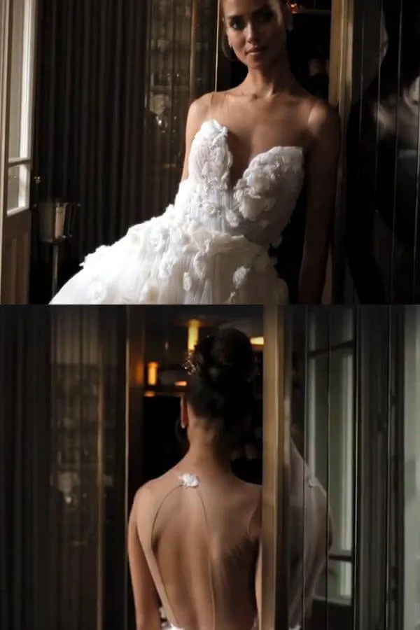 Roycebridal Beautiful Wedding Dresses A-line Scoop Hand-Made Flower Beading Bridal Gown,MW449