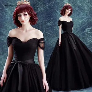 Roycebridal Black Wedding Dress Lace Up Back 2019 Sweetheart Bridal Gowns