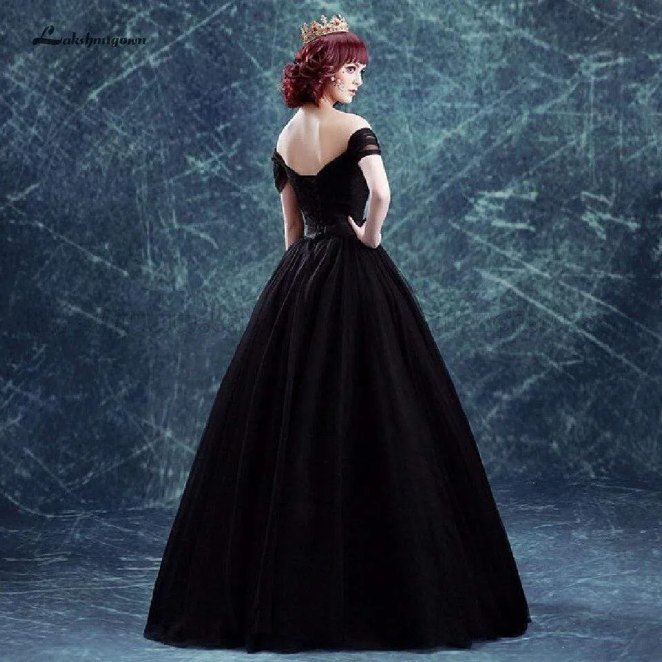 Roycebridal Black Wedding Dress Lace Up Back 2019 Sweetheart Bridal Gowns