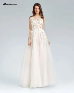 Roycebridal Charming A Line Boho Wedding Dresses Lace Appliques