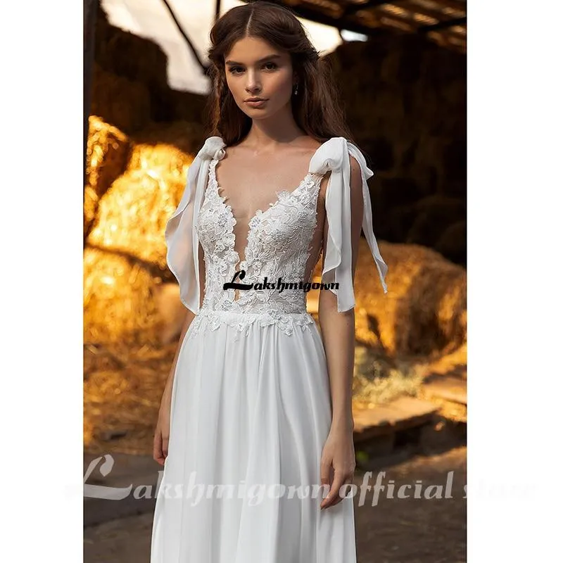Roycebridal Chiffon A line Wedding Dresses Elegant Bridal