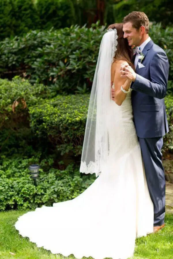 Roycebridal Mermaid Lace Sweetheart Wedding Dresses With Train, Bridal Gowns, MW651