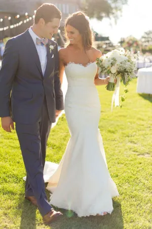 Roycebridal Mermaid Lace Sweetheart Wedding Dresses With Train, Bridal Gowns, MW651