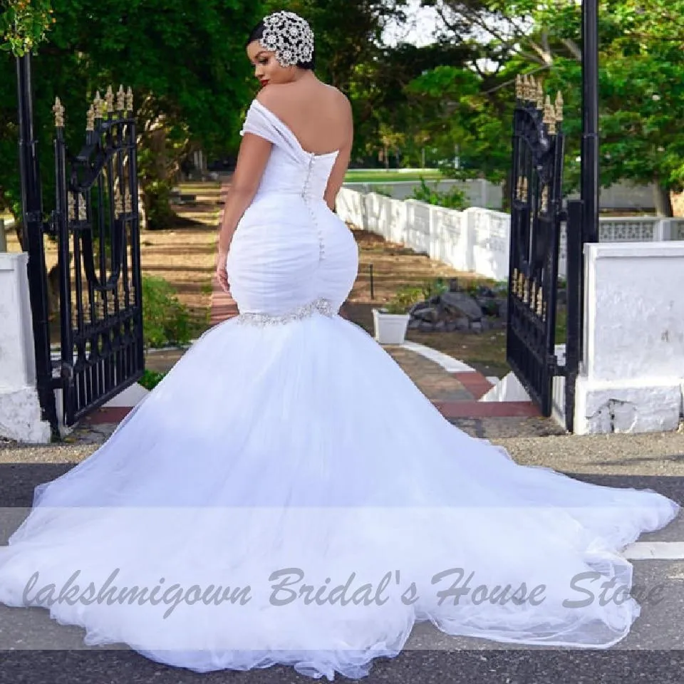 Roycebridal Mermaid Wedding Dress Modest Bridal Dress Off the Shoulder