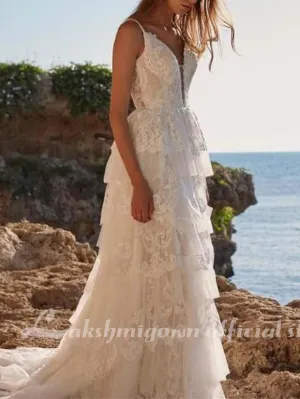 Roycebridal Mermaid Wedding Dresses Backless Lace Applique Bridal Gowns