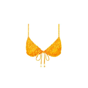 Ruched Bow Bralette Bikini Top - Sunset Moments