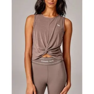 Running Bare Womens Love Me Knot Cropped Tank Cougar