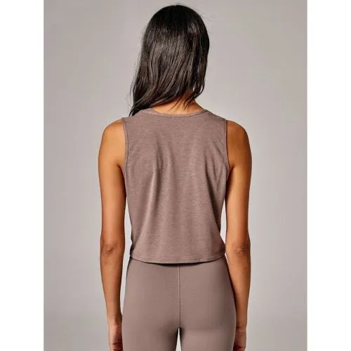 Running Bare Womens Love Me Knot Cropped Tank Cougar