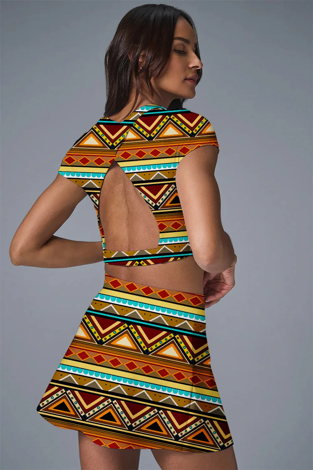 Savanna Sprint Activewear Set – Ethnic Vibes for Tennis, Pickleball & Training