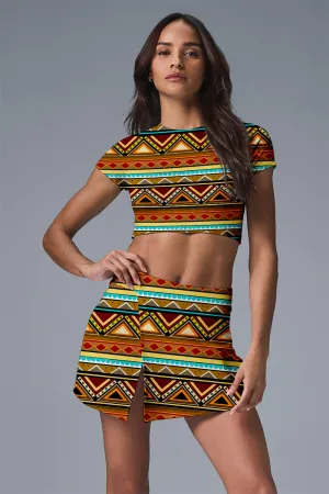 Savanna Sprint Activewear Set – Ethnic Vibes for Tennis, Pickleball & Training