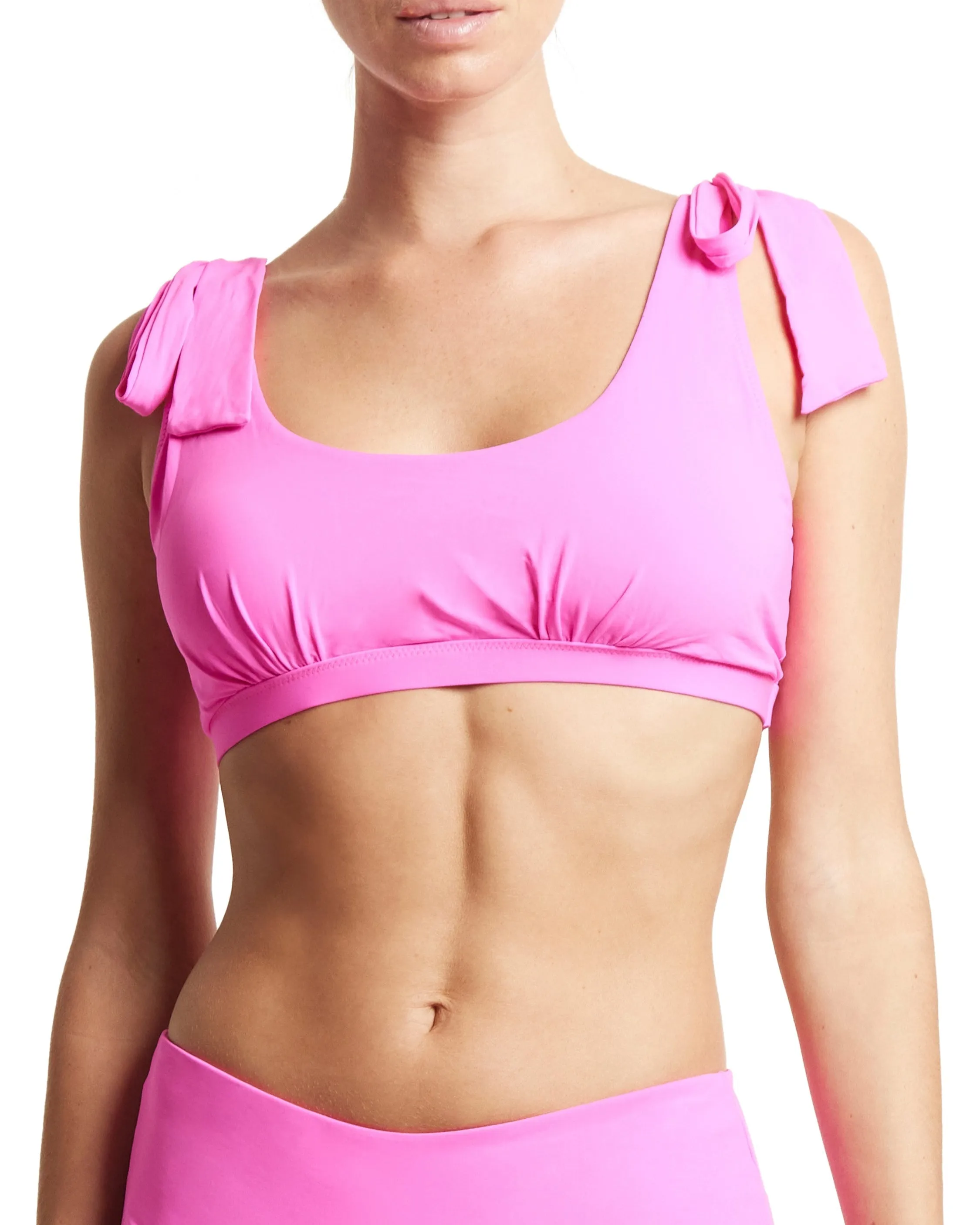 Scoop Neck Swim Top Unapologetic Pink