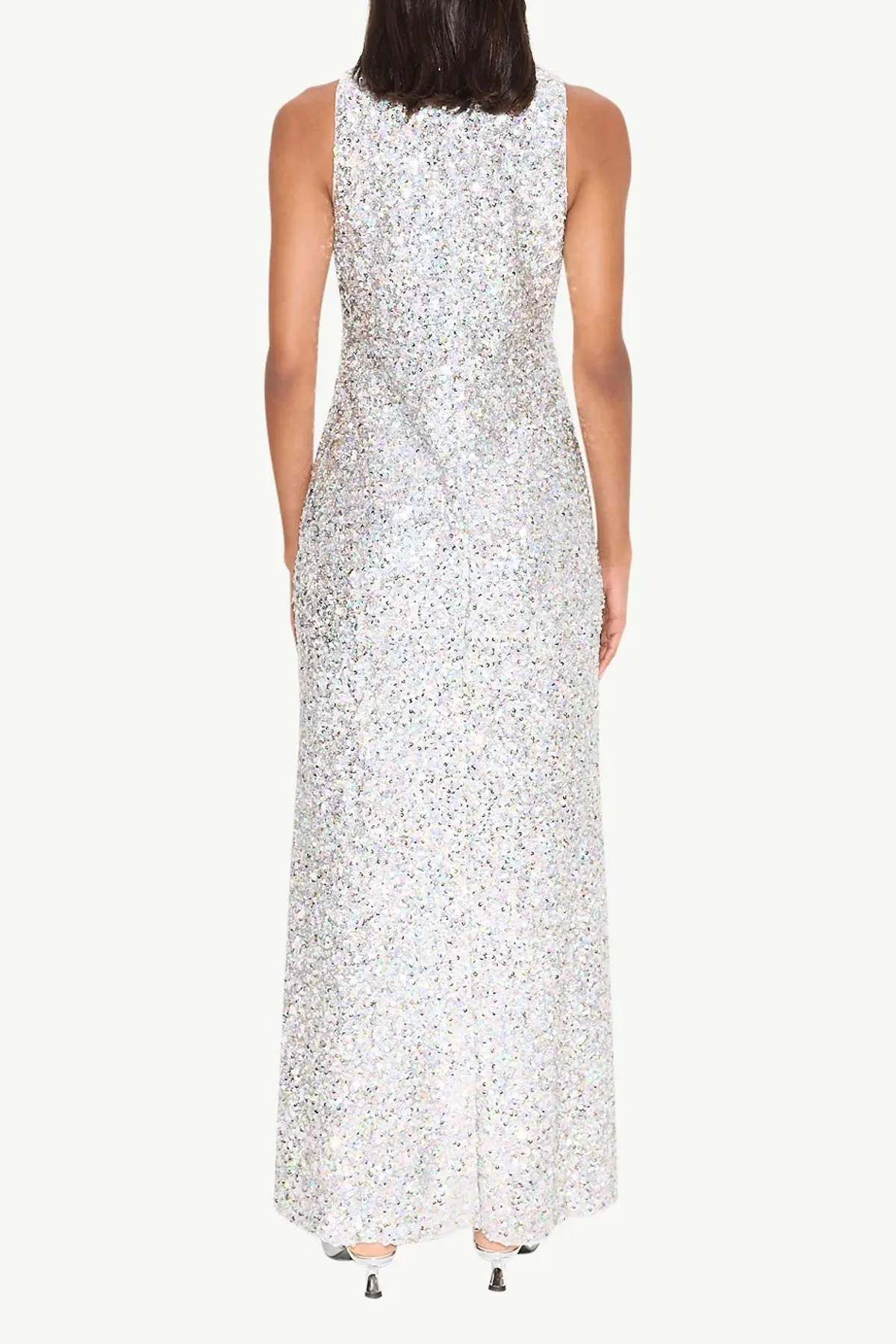 Sculpty Sleeveless Sequin Dress in Iridescent