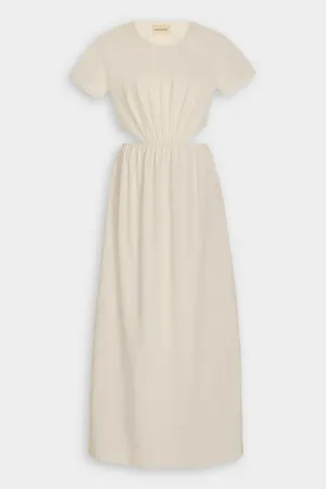 Seram Bare Back Dress in Beige