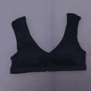 Shade & Shore Women's Cap Sleeve Bralette Bikini Top Black Large