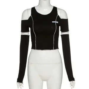 Shoulder Sleeve Crop Top