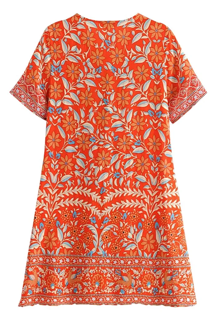 Siery Floral Orange Dress