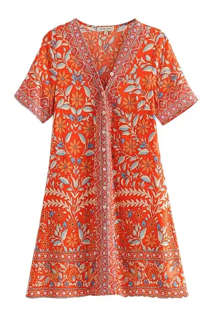 Siery Floral Orange Dress