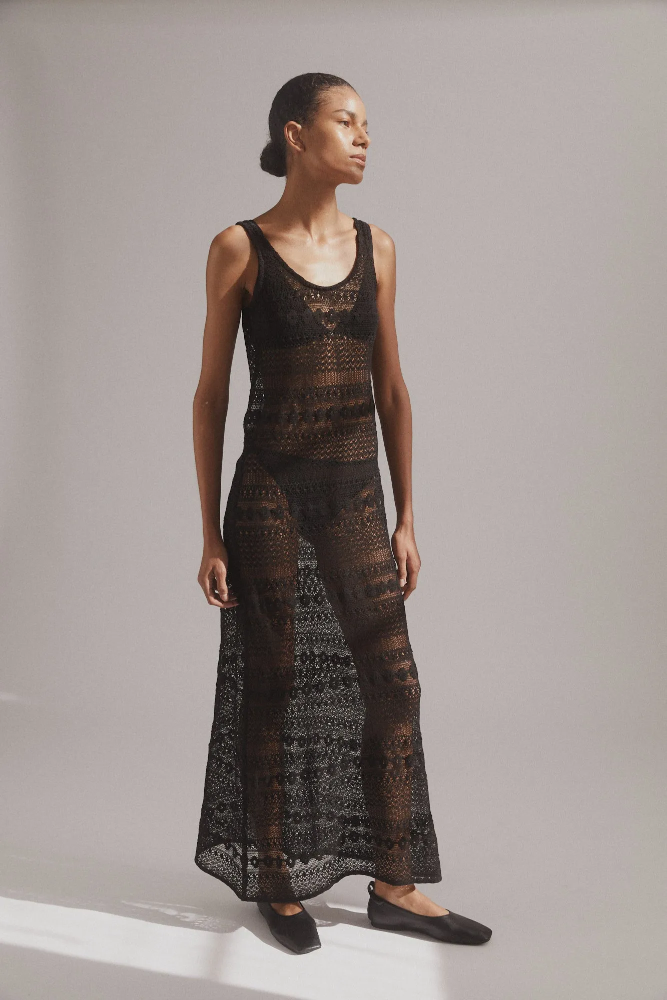 SIGRID LACE SLIP DRESS - BLACK