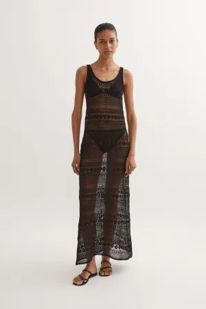SIGRID LACE SLIP DRESS - BLACK