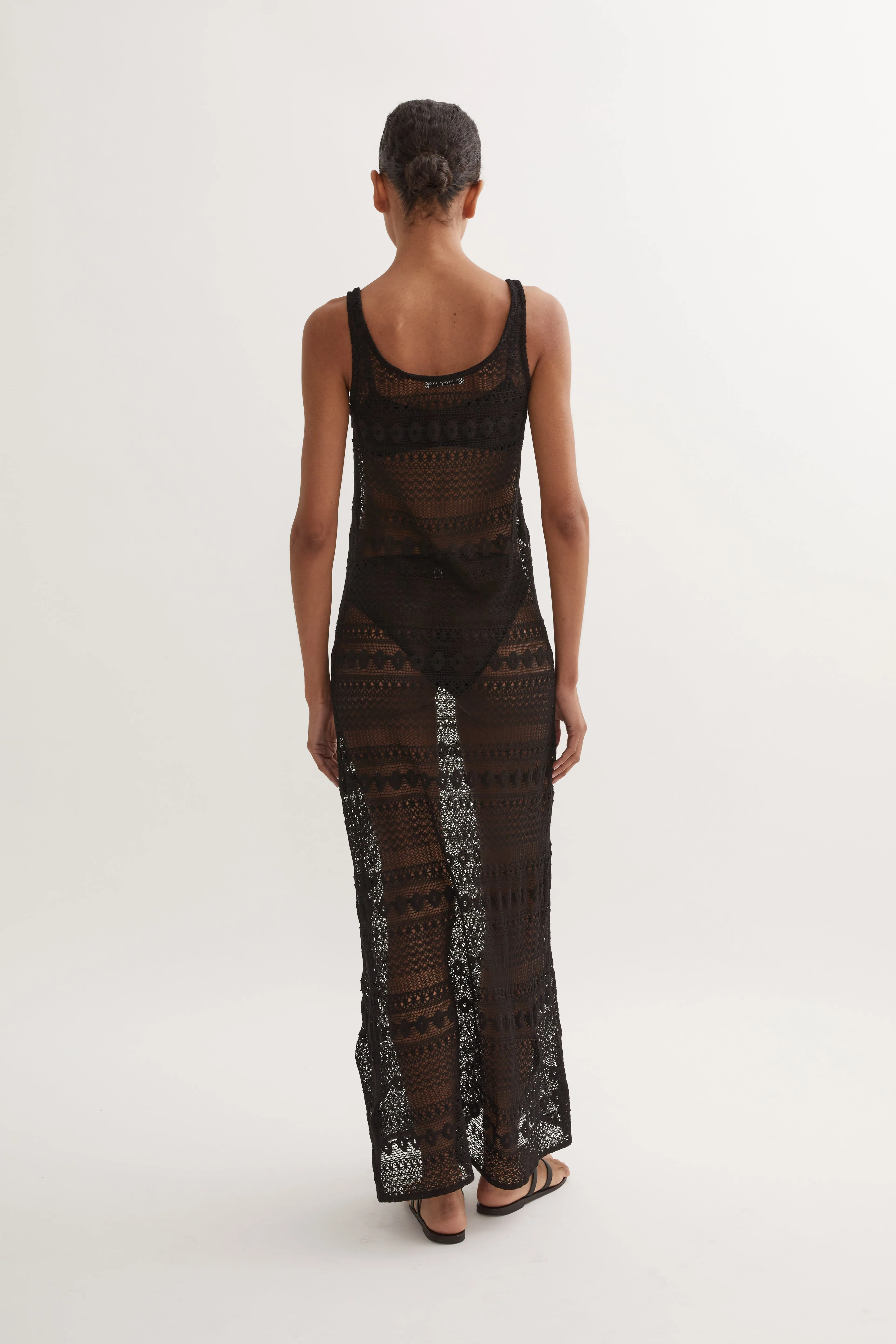SIGRID LACE SLIP DRESS - BLACK
