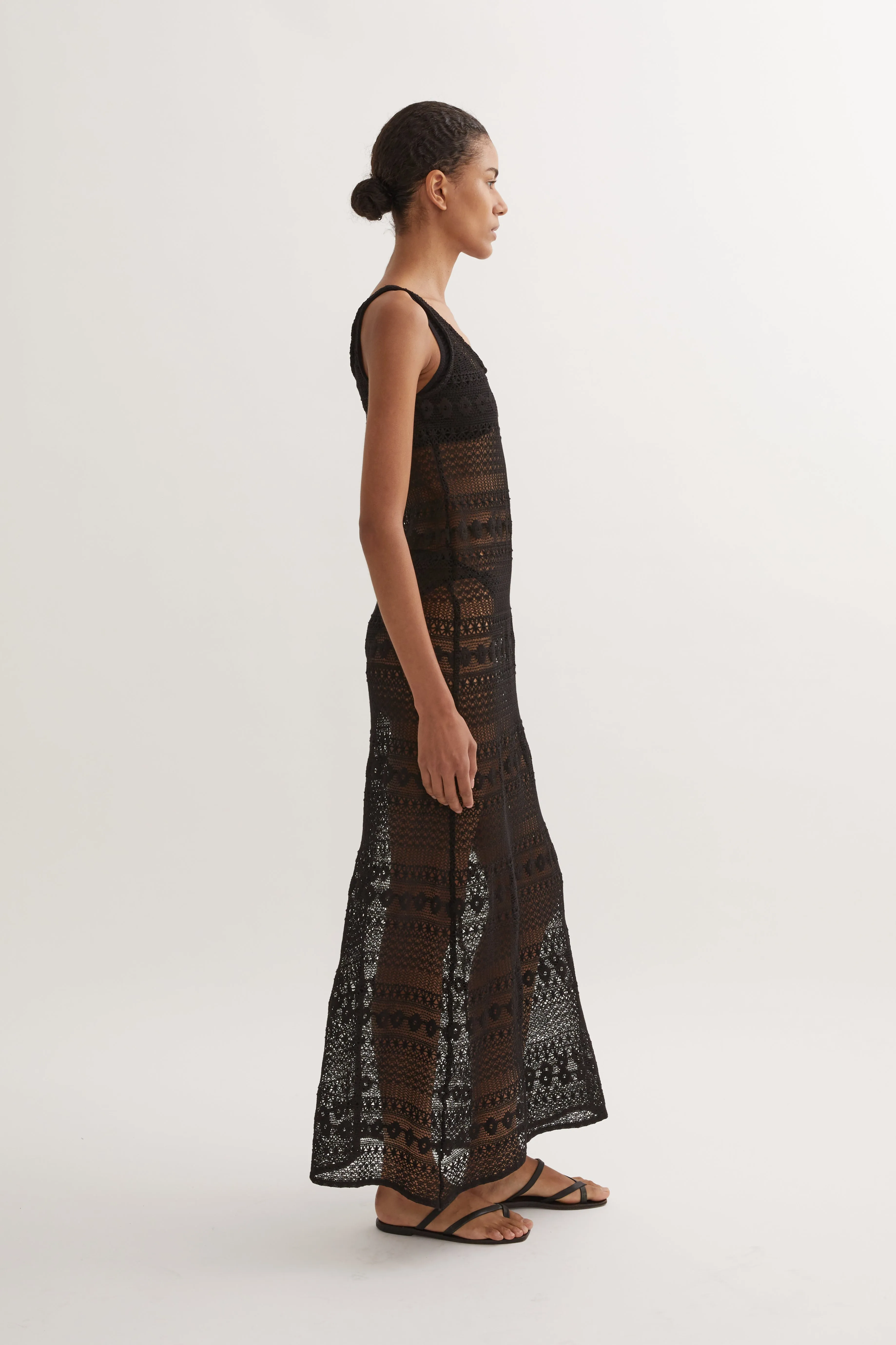 SIGRID LACE SLIP DRESS - BLACK
