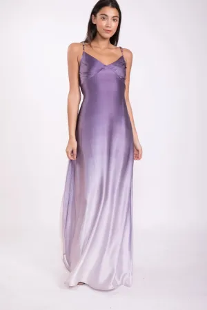 Silk Bead Maxi Dress Purple