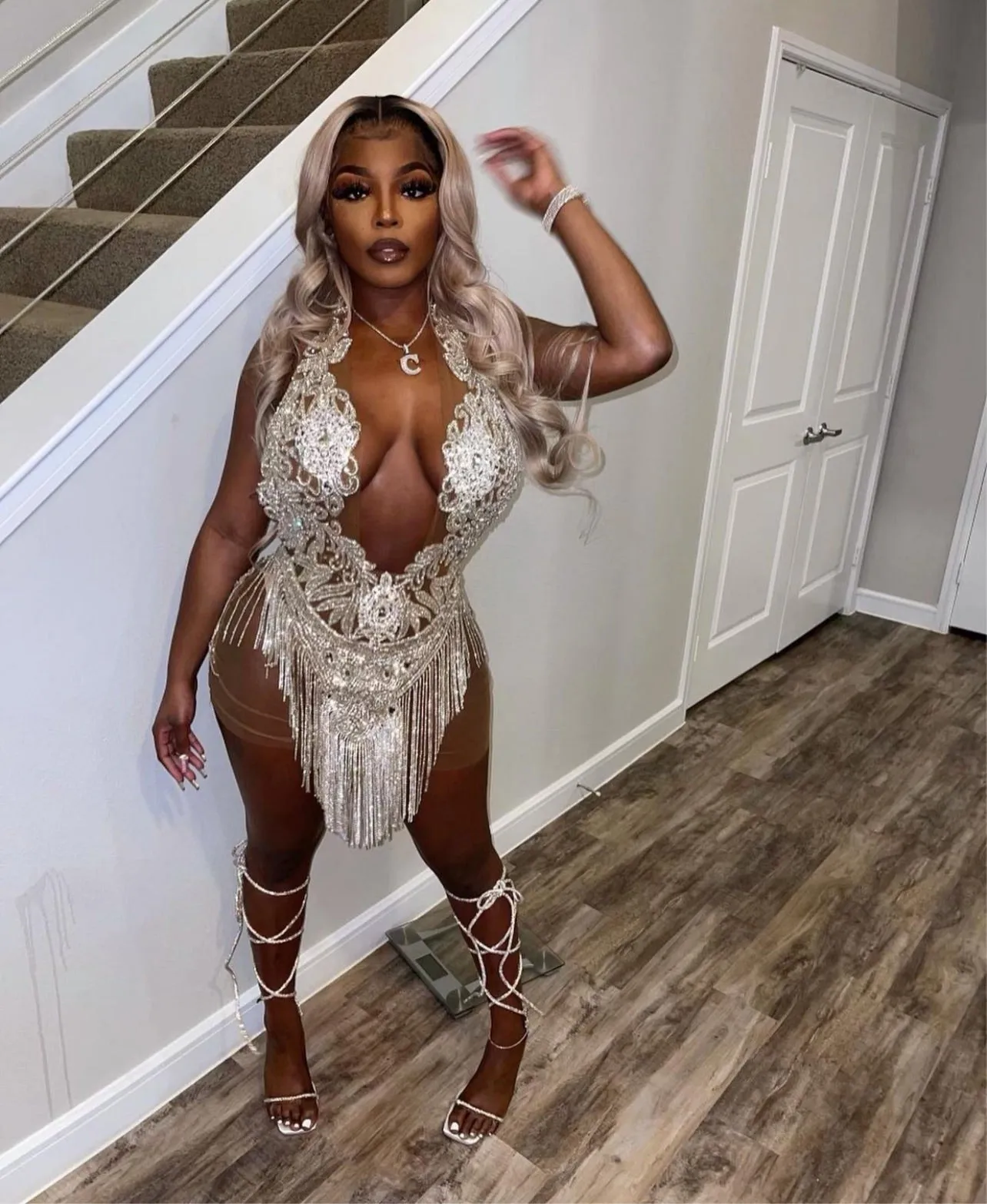 Silver Signature Party Dress