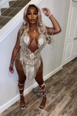 Silver Signature Party Dress