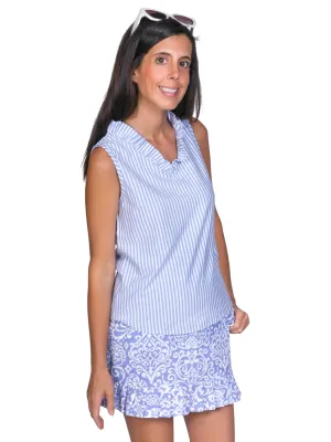 Sissy Ruffle Tank Top Peri Stripe