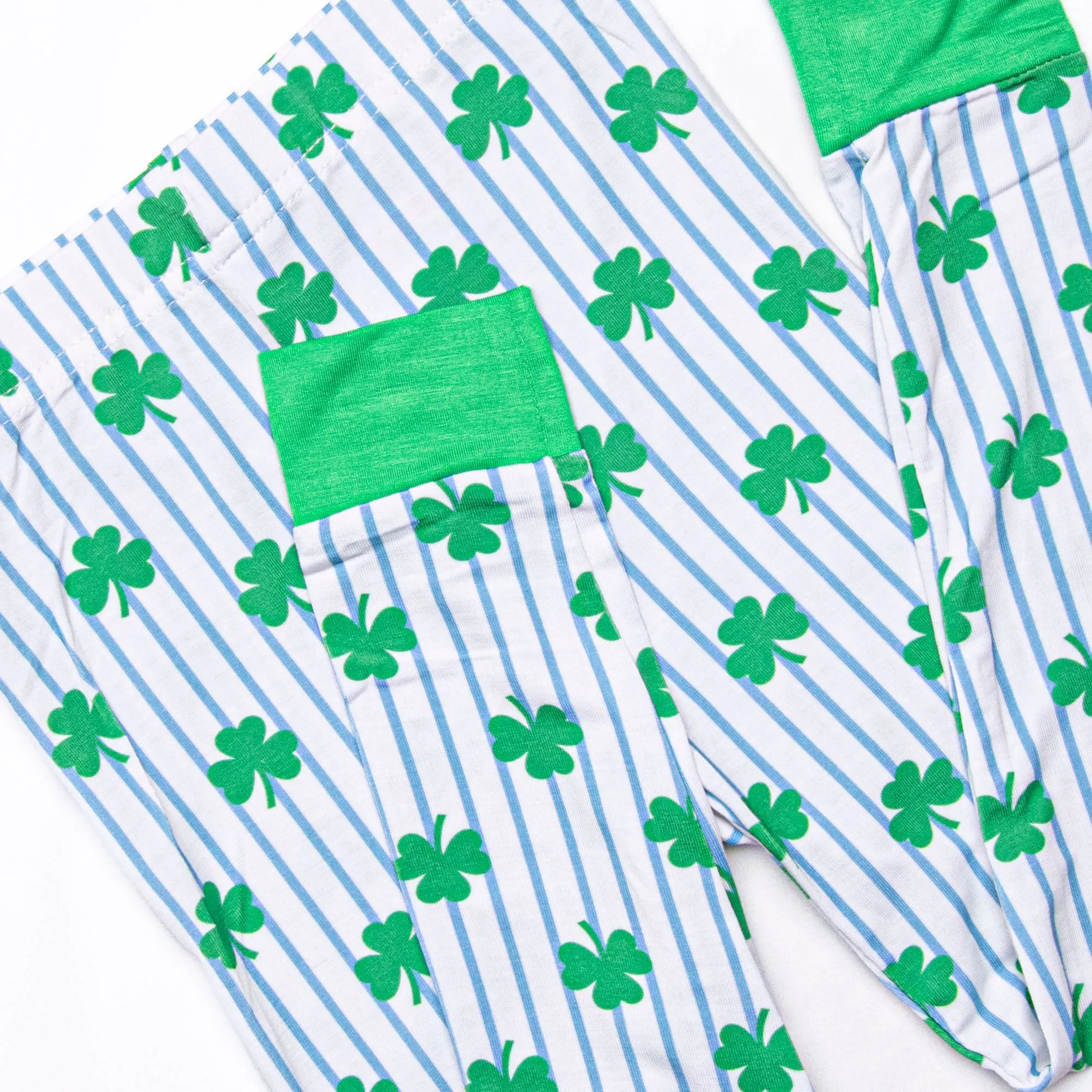 Sleepy Shamrocks Bamboo Pajama Set, Green