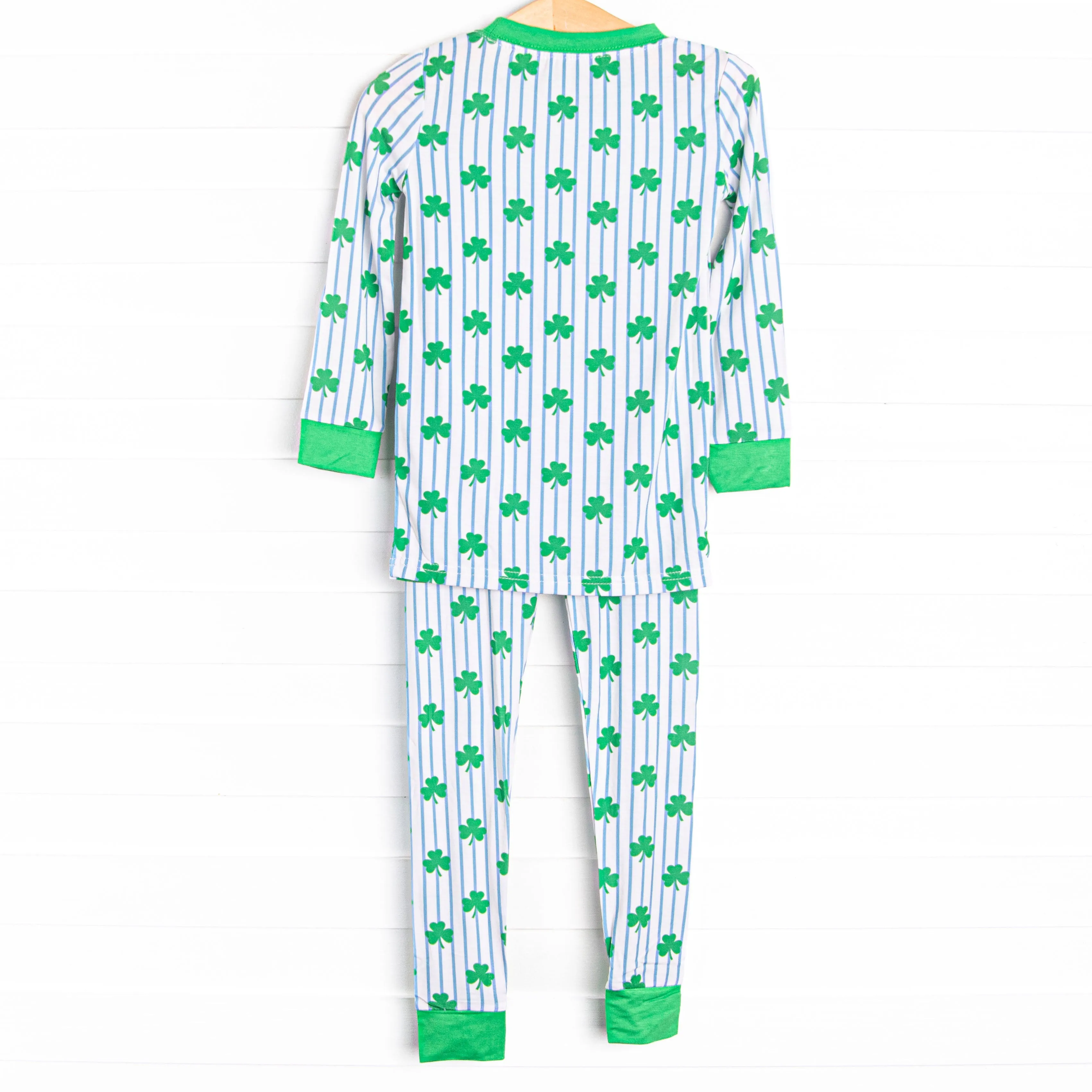 Sleepy Shamrocks Bamboo Pajama Set, Green