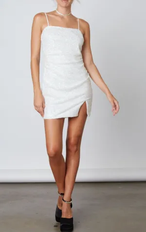 Sleeveless Sequin Split Hem Mini Dress