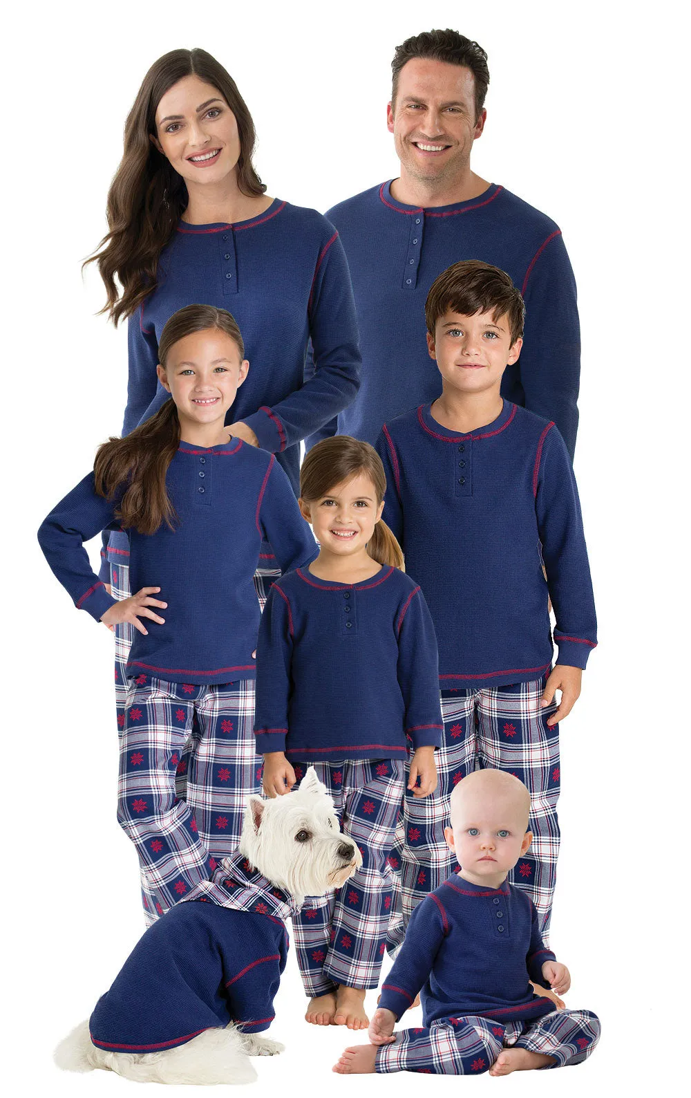 Snowfall Plaid Flannel Pet Pajamas - Family Set