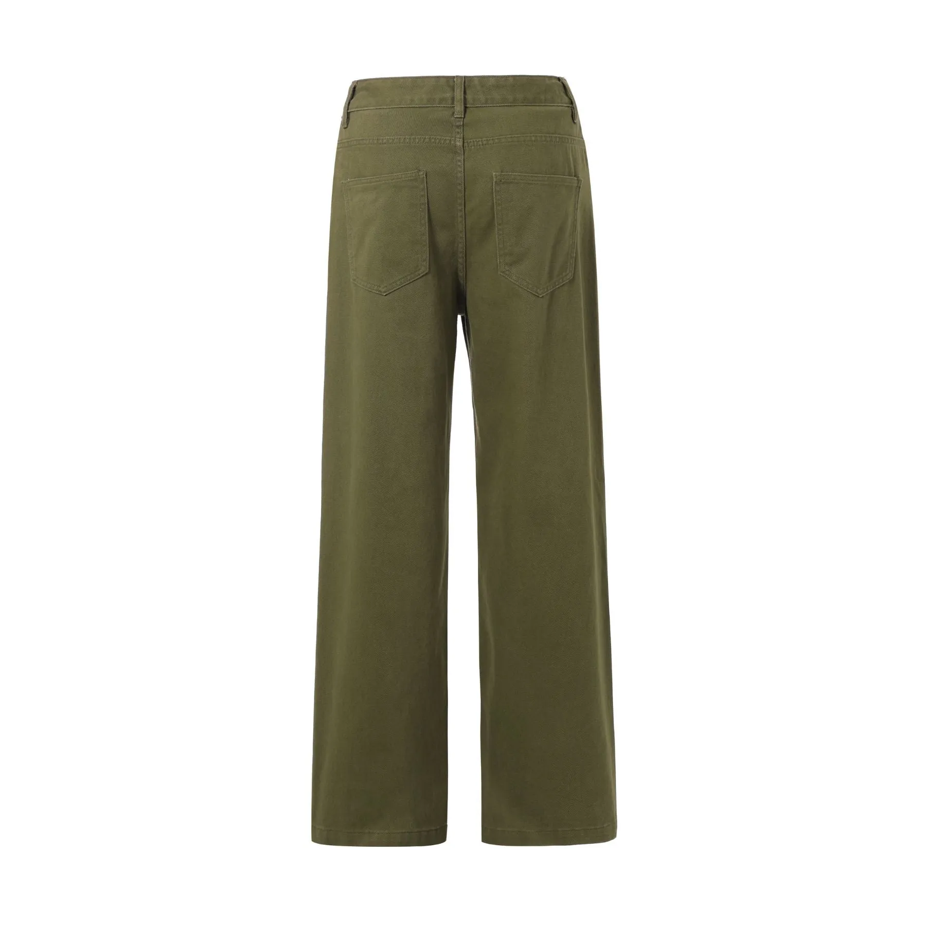 Solid Color Casual Pleated Trousers