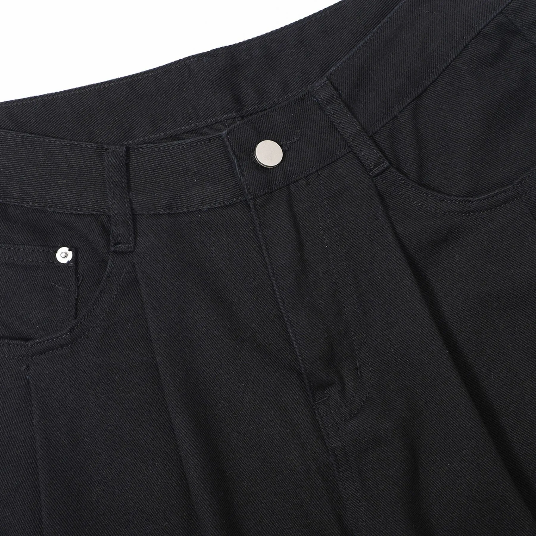 Solid Color Casual Pleated Trousers