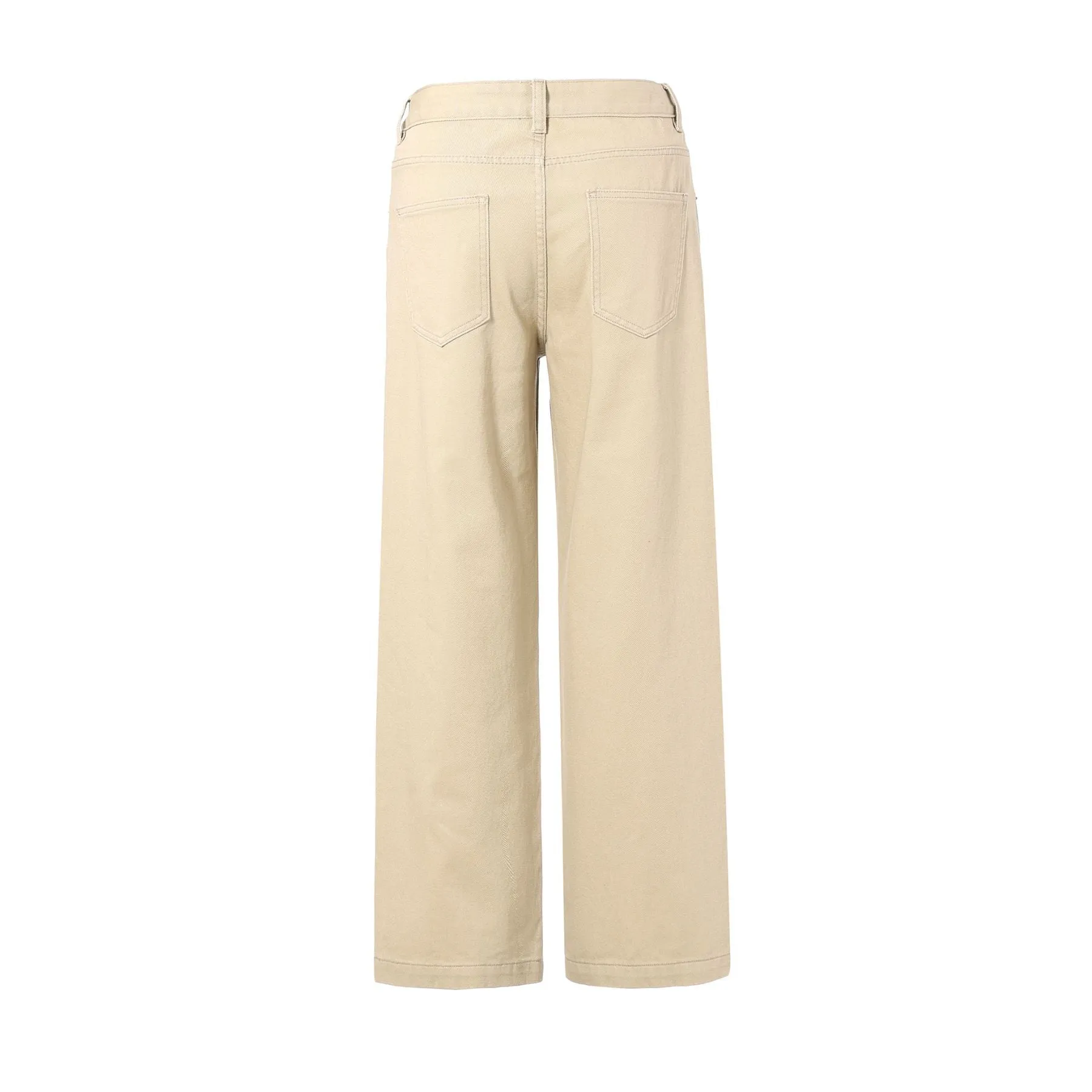 Solid Color Casual Pleated Trousers