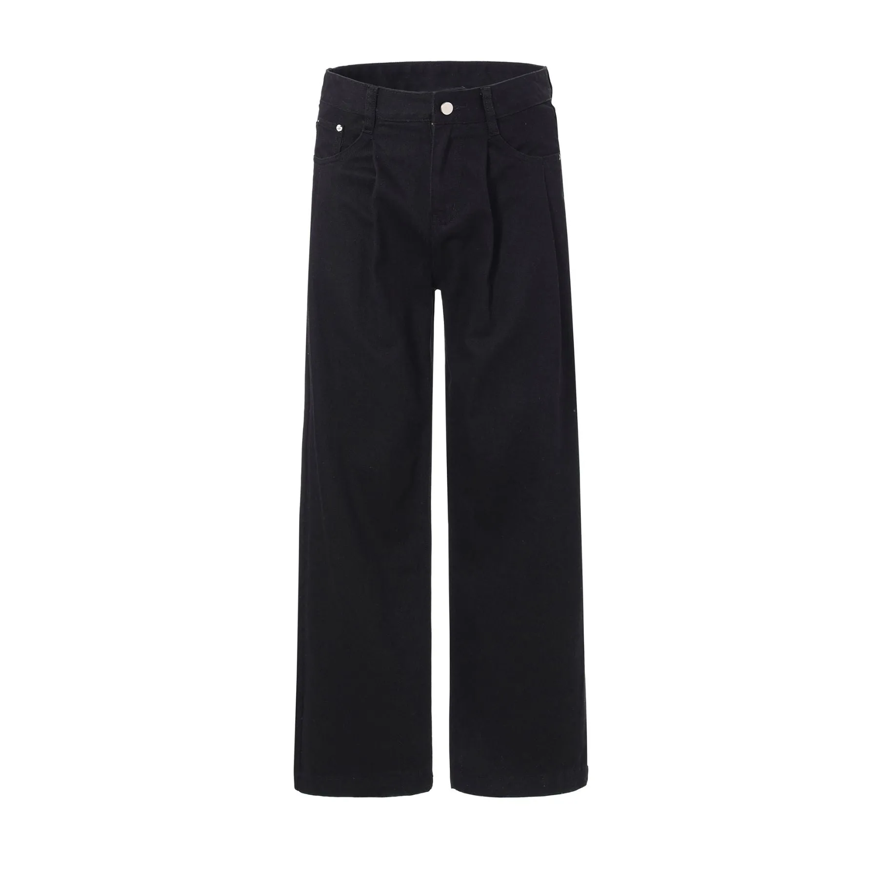 Solid Color Casual Pleated Trousers